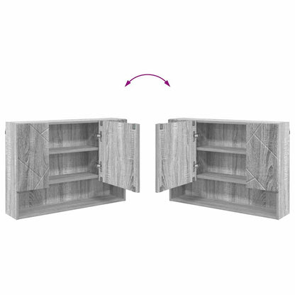 Bathroom Mirror Cabinet with Door Grey sonoma 80 x 17 x 55 cm