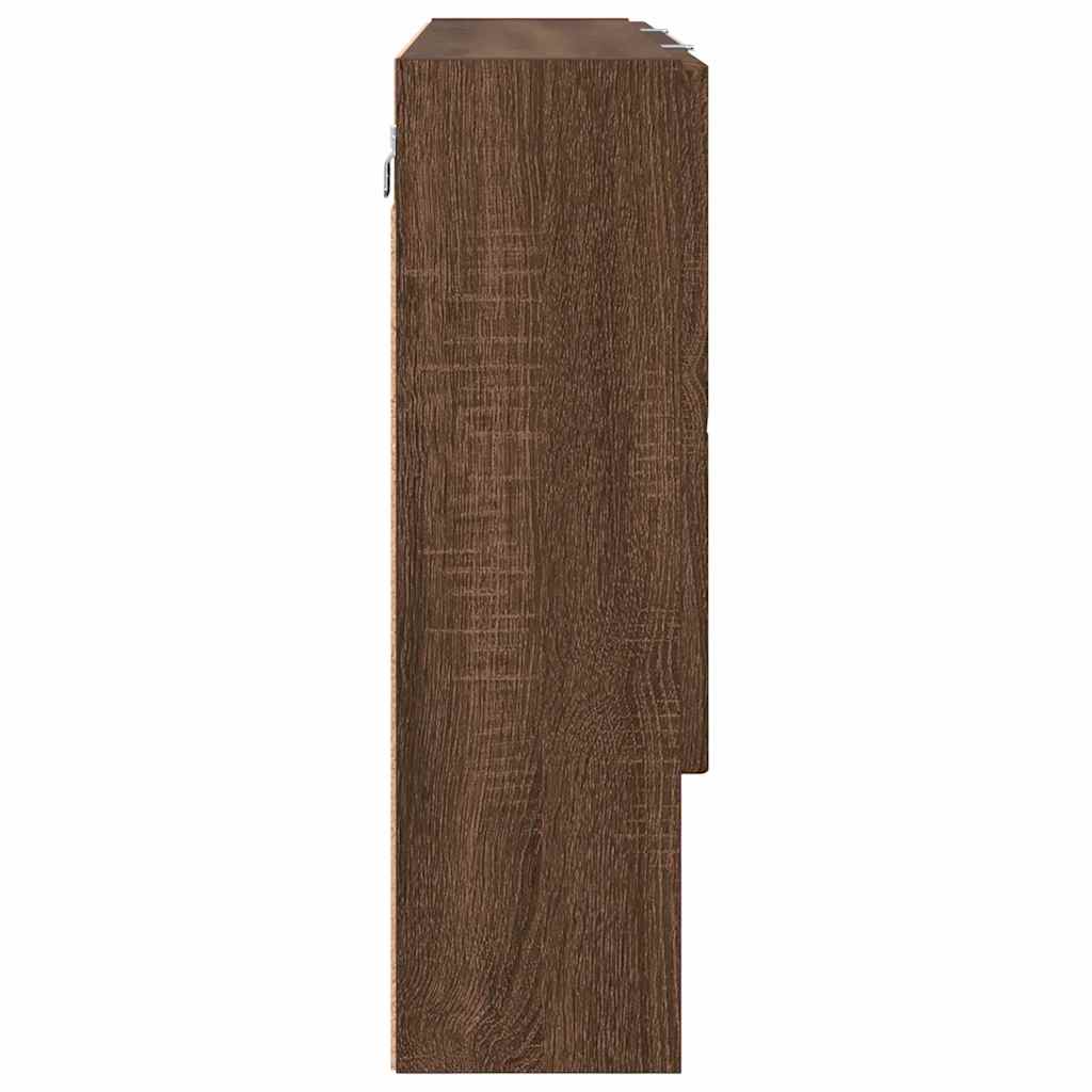 Bathroom Mirror Cabinet Wall-mounted Brown oak 80 x 17 x 55 cm