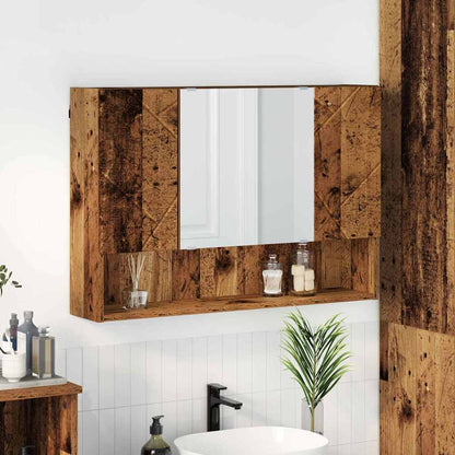 Bathroom Mirror Cabinet Wall-mounted Old wood 80 x 17 x 55 cm