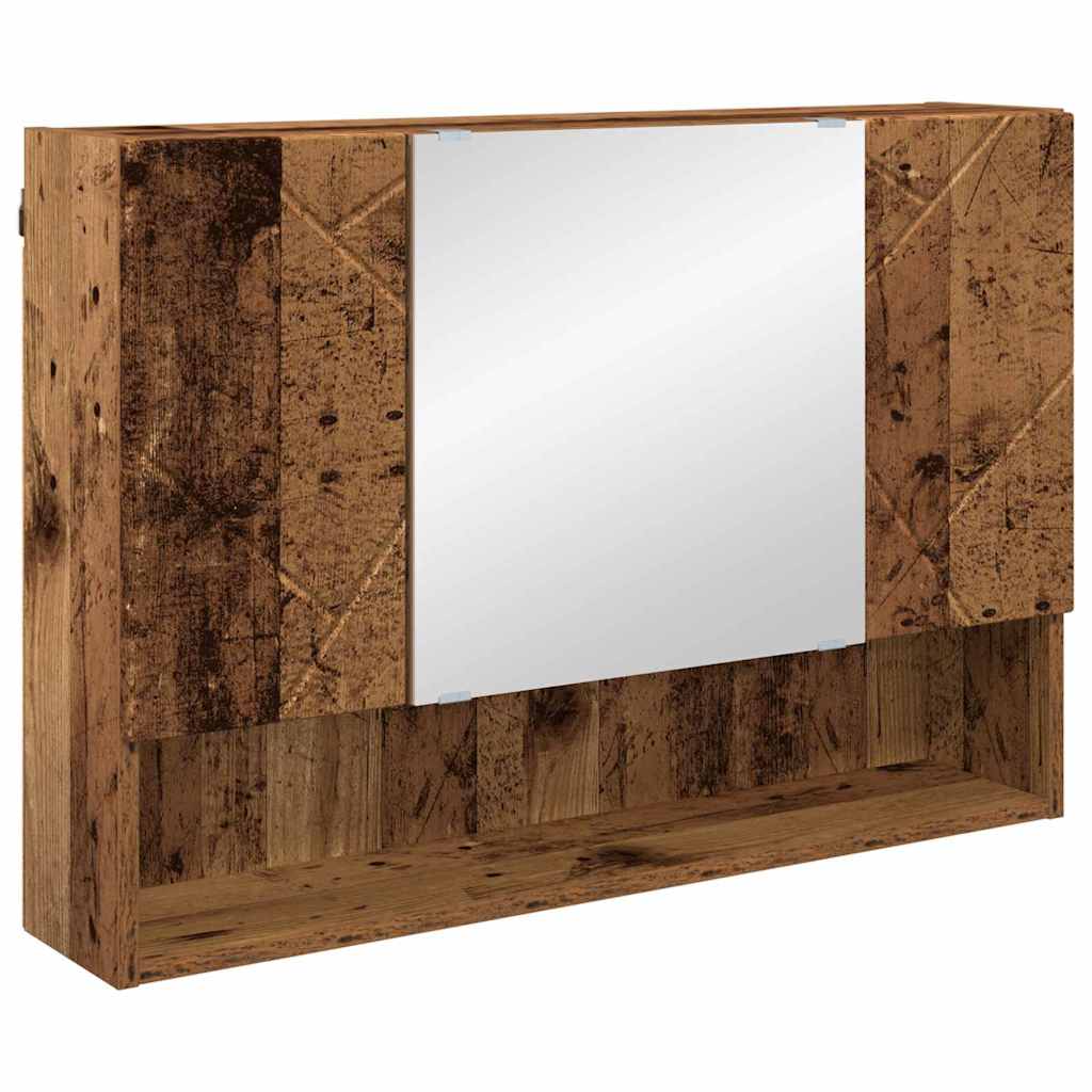 Bathroom Mirror Cabinet Wall-mounted Old wood 80 x 17 x 55 cm