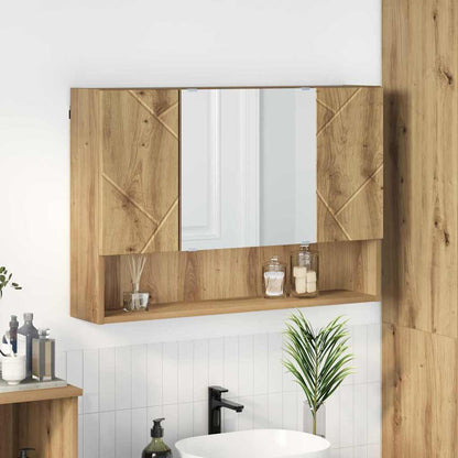Bathroom Mirror Cabinet with Door Artisan oak 80 x 17 x 55 cm