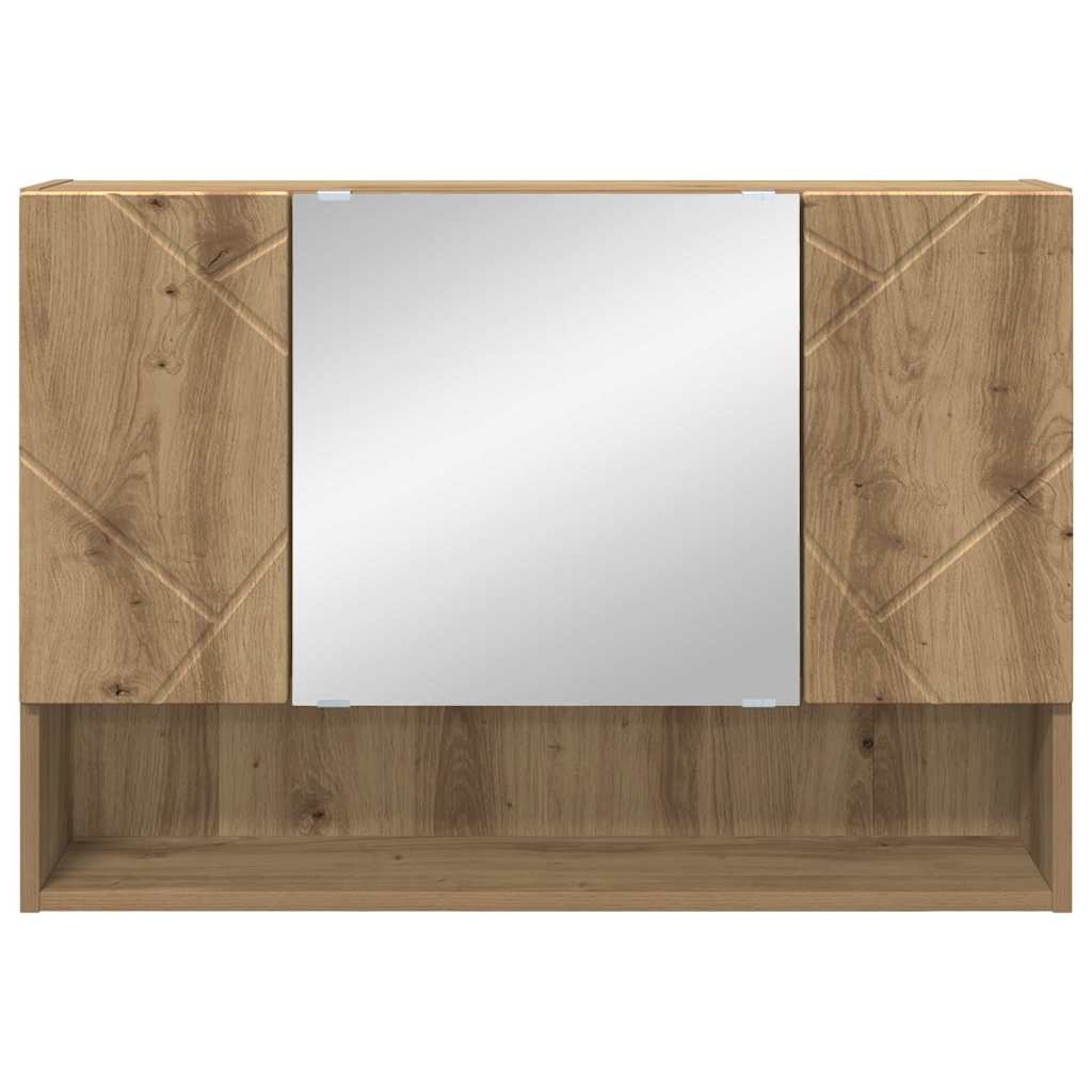Bathroom Mirror Cabinet with Door Artisan oak 80 x 17 x 55 cm
