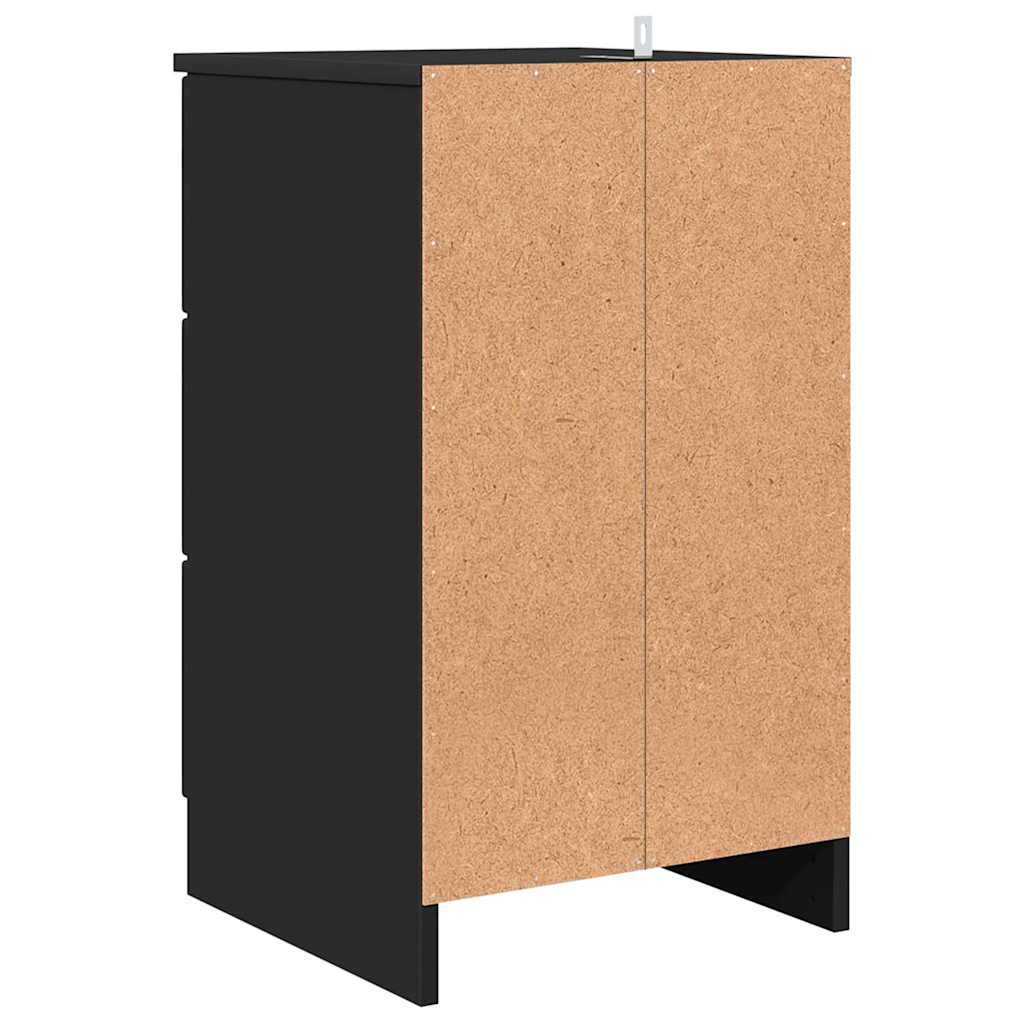 Bedside Cabinet Black 38 x 38 x 66 cm Engineered wood