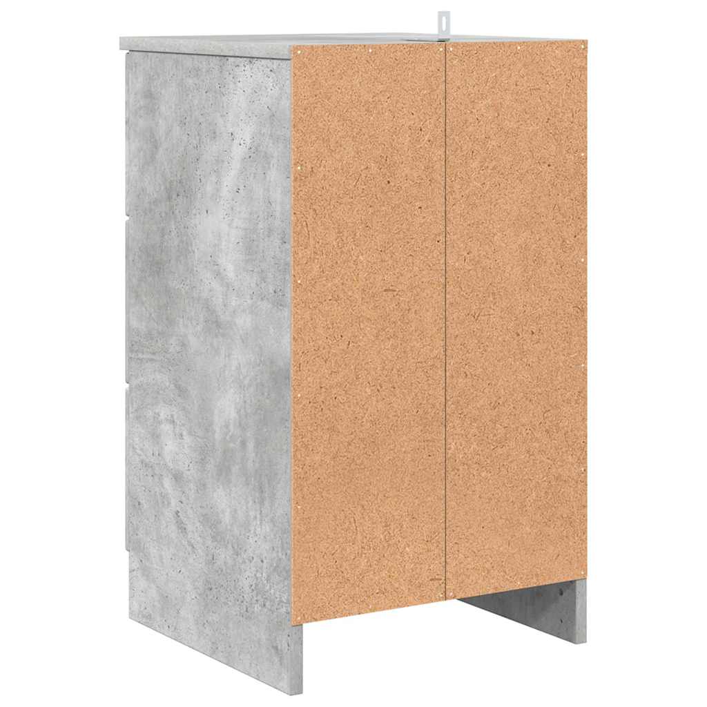 Bedside Cabinet Concrete grey 38 x 38 x 66 cm Engineered wood