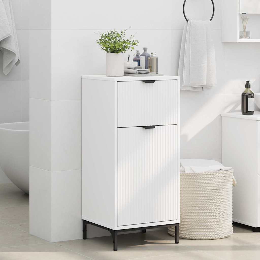 Bathroom Cabinet with Drawer with Door White 39.5 x 36 x 88 cm