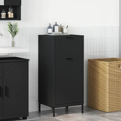 Bathroom Cabinet with Drawer with Door Black 39.5 x 36 x 88 cm