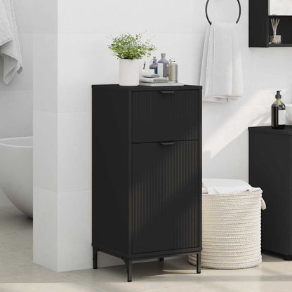 Bathroom Cabinet with Drawer with Door Black 39.5 x 36 x 88 cm