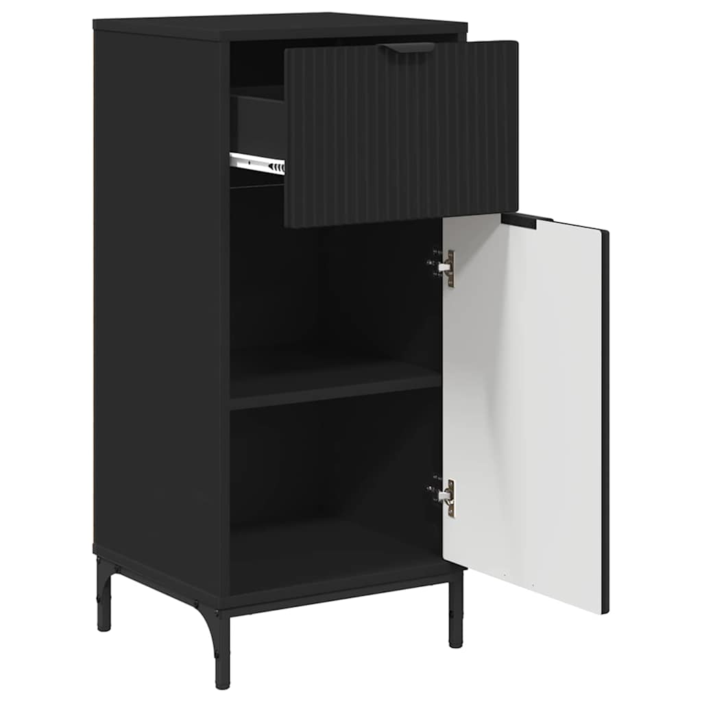 Bathroom Cabinet with Drawer with Door Black 39.5 x 36 x 88 cm