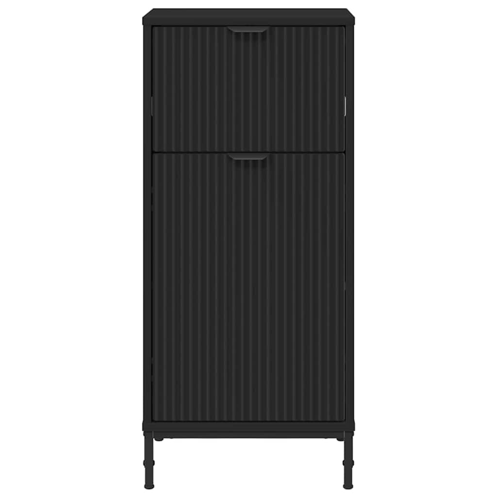 Bathroom Cabinet with Drawer with Door Black 39.5 x 36 x 88 cm