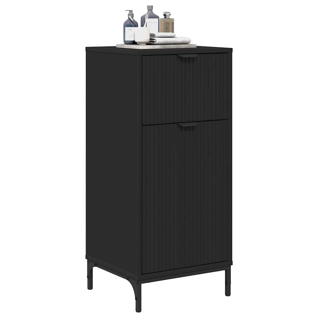 Bathroom Cabinet with Drawer with Door Black 39.5 x 36 x 88 cm