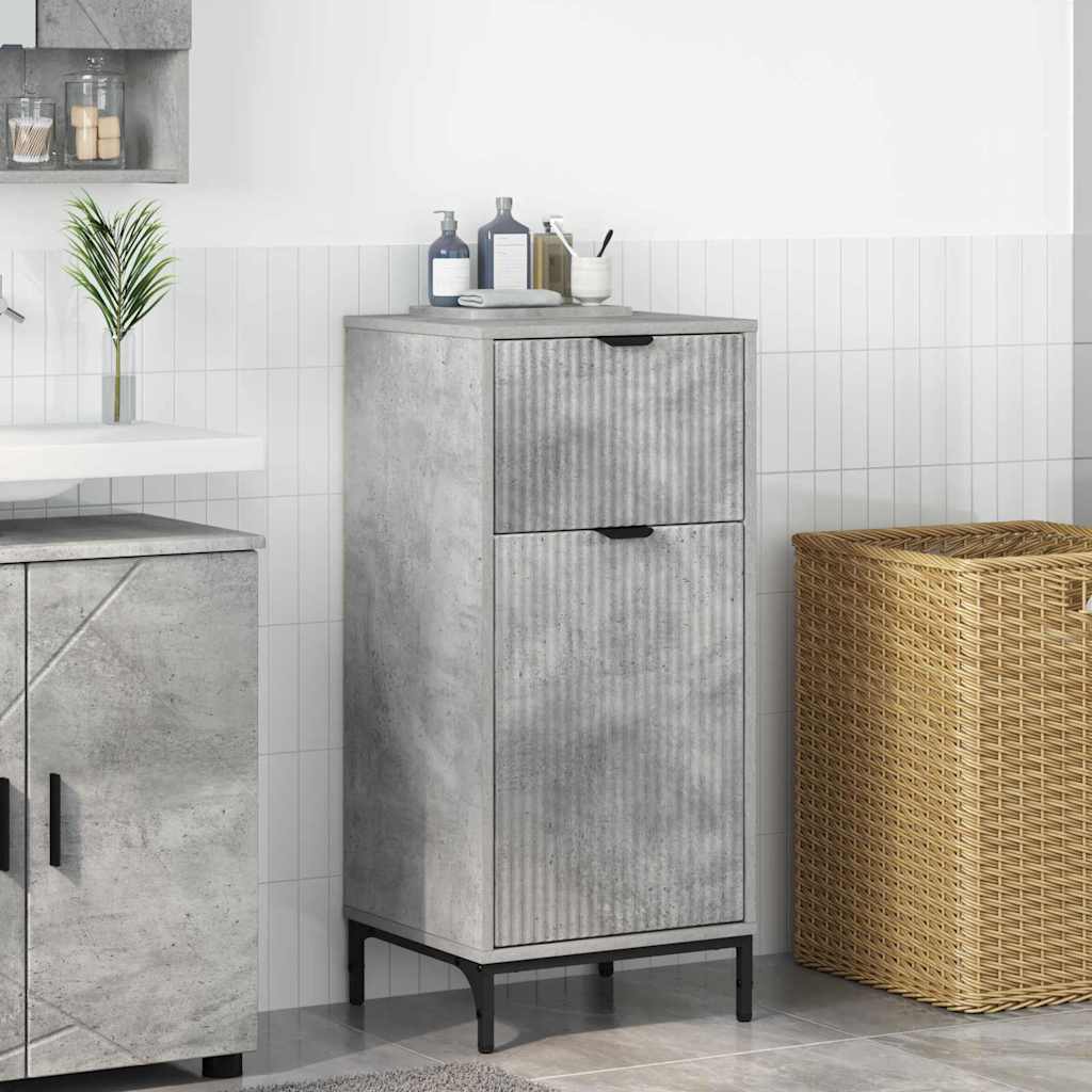 Bathroom Cabinet with Drawer Concrete Grey 39.5 x 36 x 88 cm