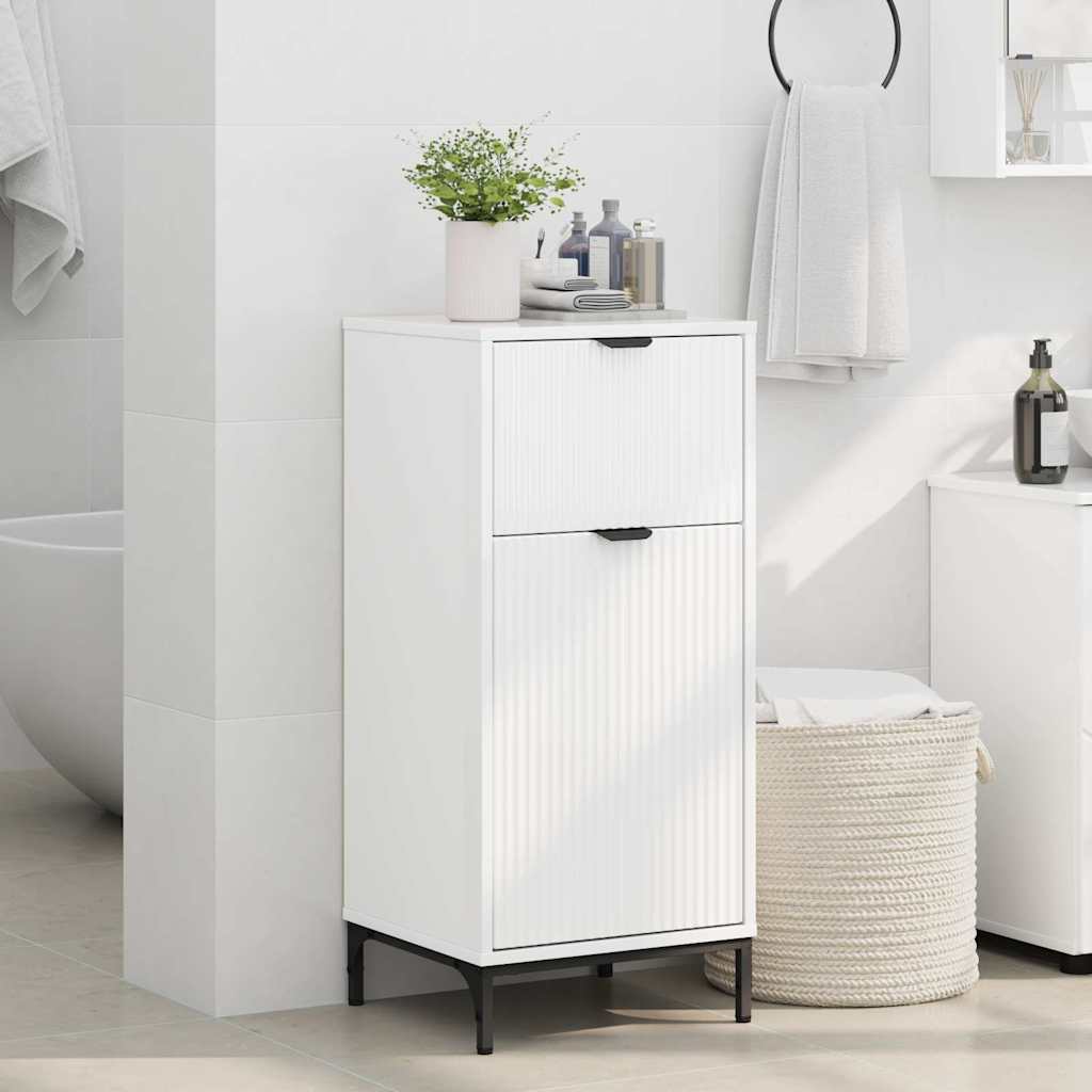 Bathroom Cabinet with Drawer High Gloss White 39.5 x 36 x 88 cm