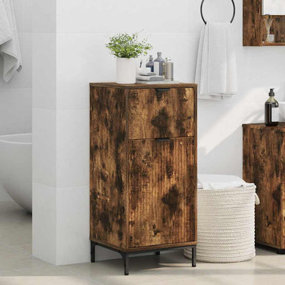 Bathroom Cabinet with Drawer Smoked Oak 39.5 x 36 x 88 cm