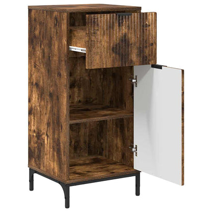 Bathroom Cabinet with Drawer Smoked Oak 39.5 x 36 x 88 cm