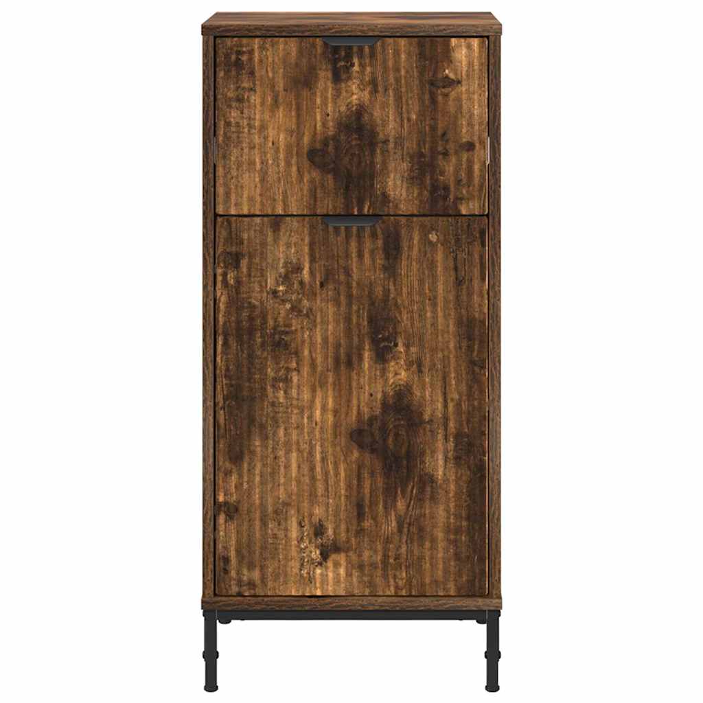 Bathroom Cabinet with Drawer Smoked Oak 39.5 x 36 x 88 cm