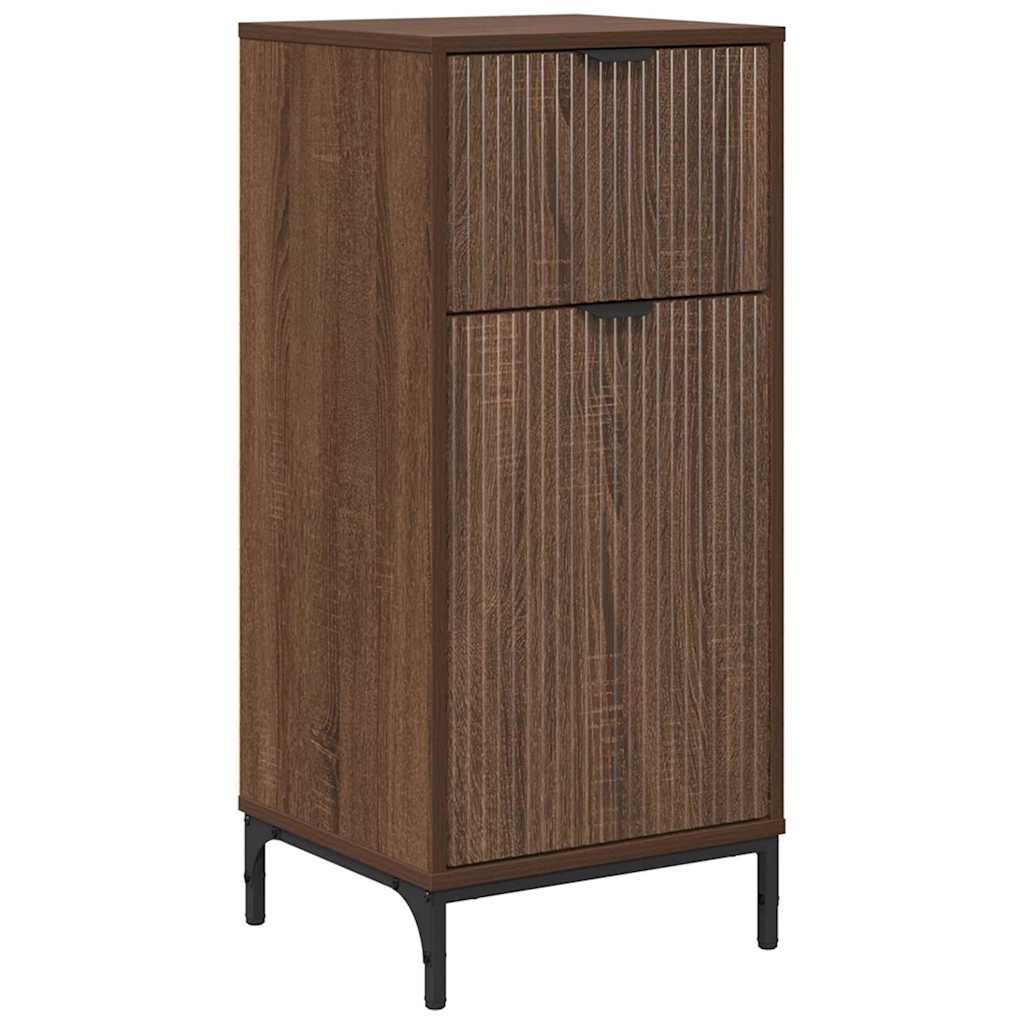 Bathroom Cabinet with Drawer Brown Oak 39.5 x 36 x 88 cm