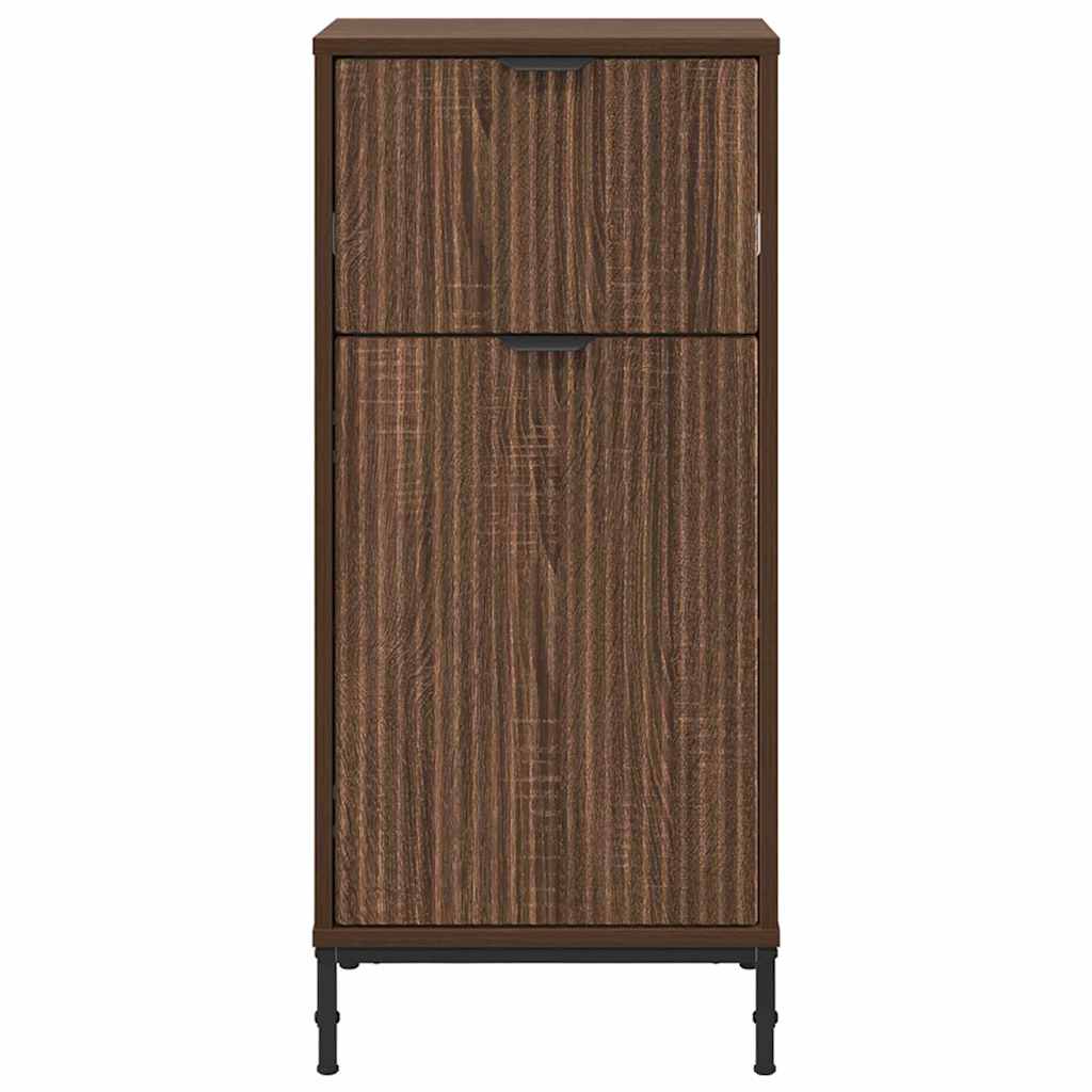 Bathroom Cabinet with Drawer Brown Oak 39.5 x 36 x 88 cm