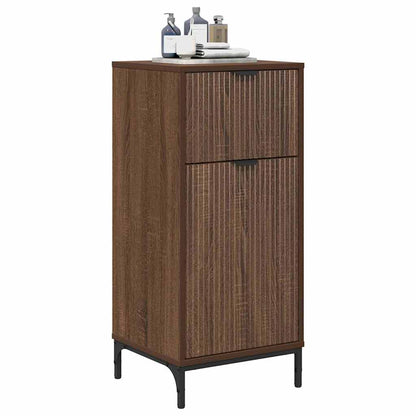 Bathroom Cabinet with Drawer Brown Oak 39.5 x 36 x 88 cm