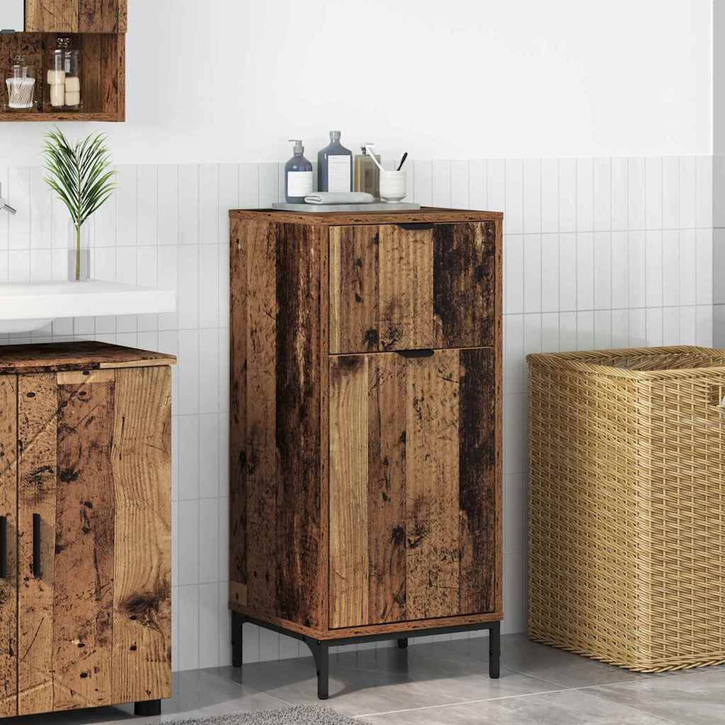 Bathroom Cabinet with Drawer Old Wood 39.5 x 36 x 88 cm