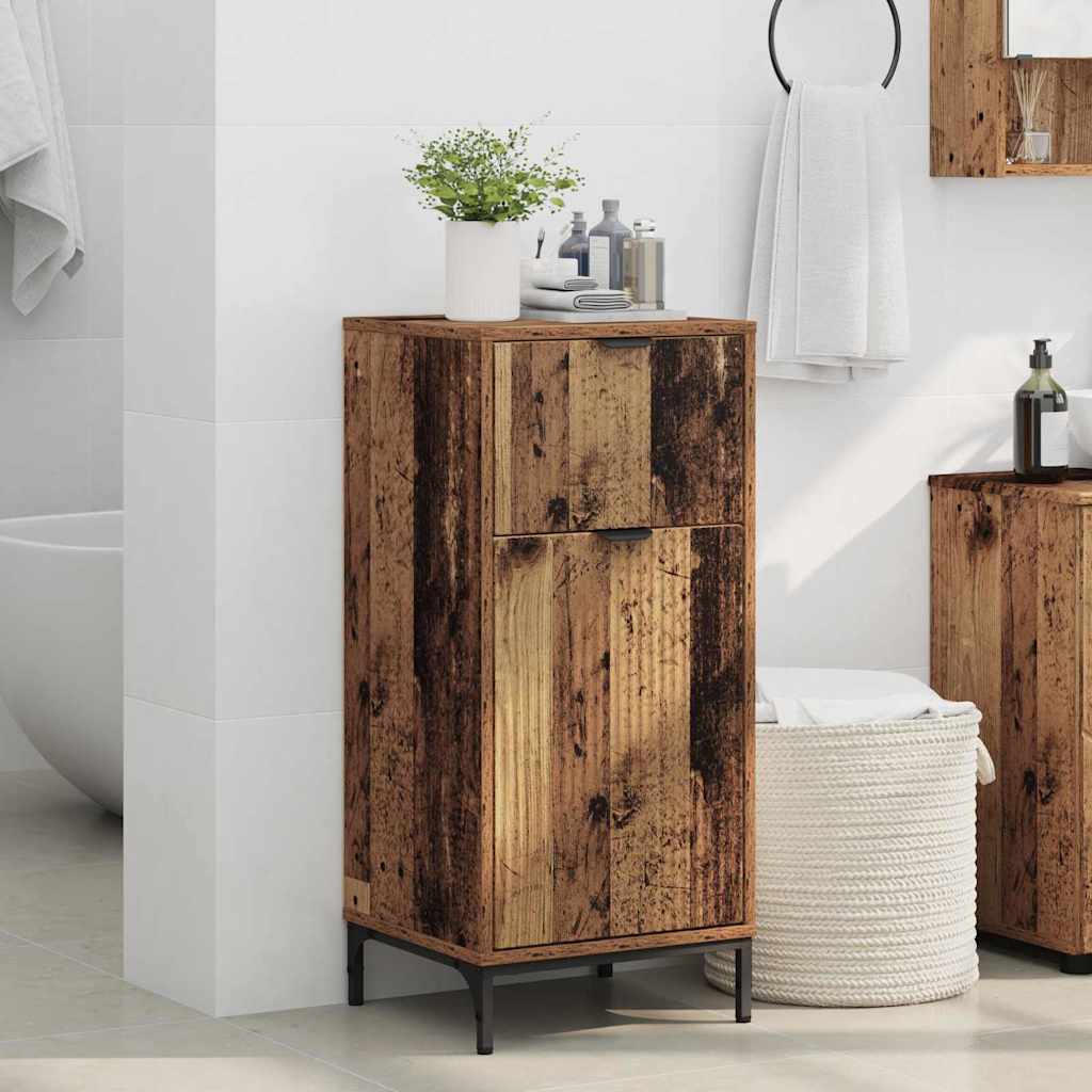 Bathroom Cabinet with Drawer Old Wood 39.5 x 36 x 88 cm
