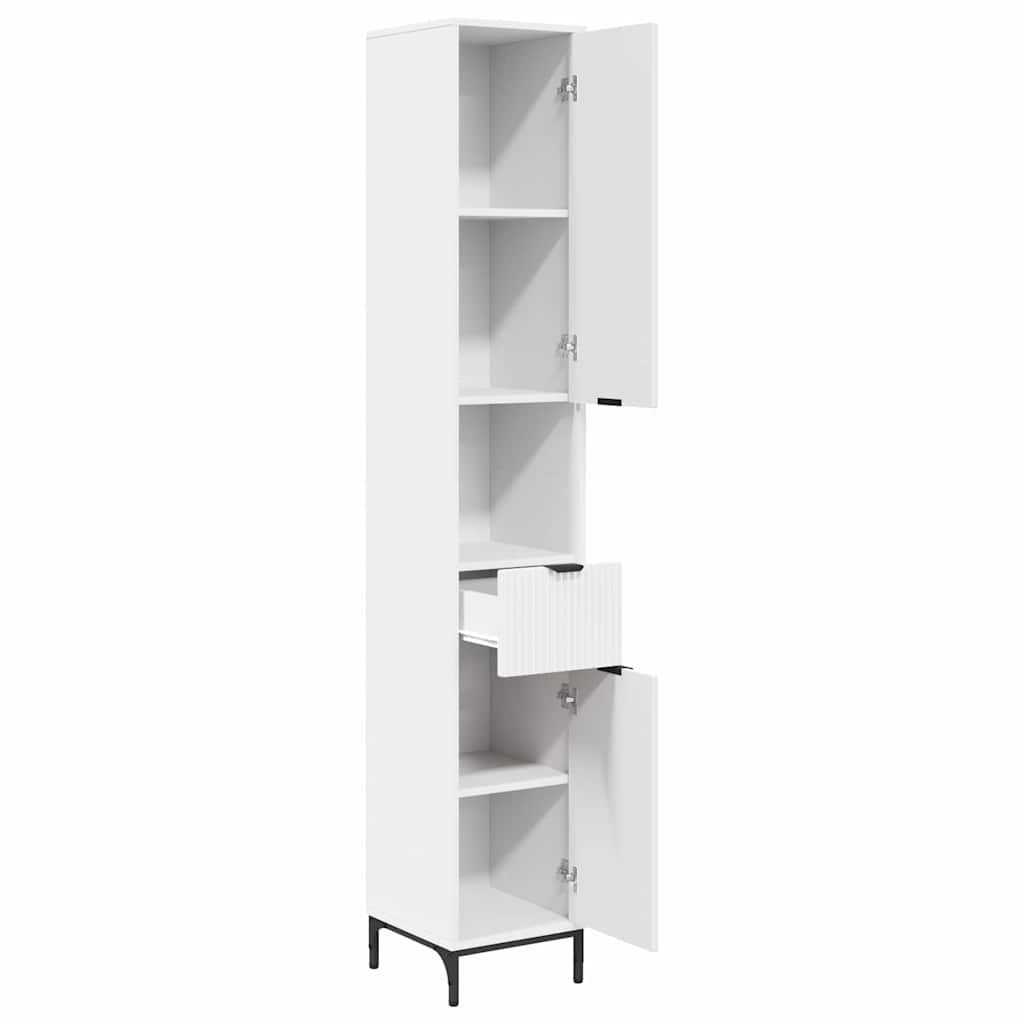 Bathroom Cabinet with Drawer with Door White 31.5 x 33 x 190 cm