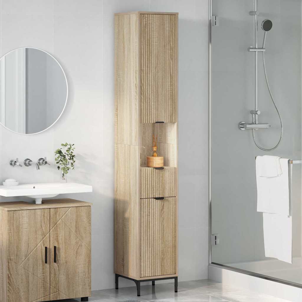 Bathroom Cabinet with Drawer Sonoma Oak 31.5 x 33 x 190 cm