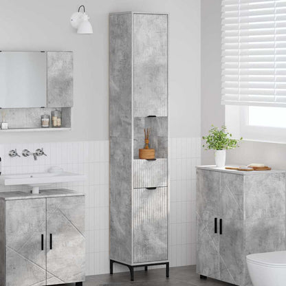 Bathroom Cabinet with Drawer Concrete Grey 31.5 x 33 x 190 cm