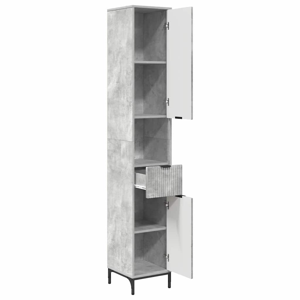 Bathroom Cabinet with Drawer Concrete Grey 31.5 x 33 x 190 cm