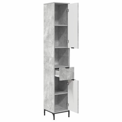 Bathroom Cabinet with Drawer Concrete Grey 31.5 x 33 x 190 cm