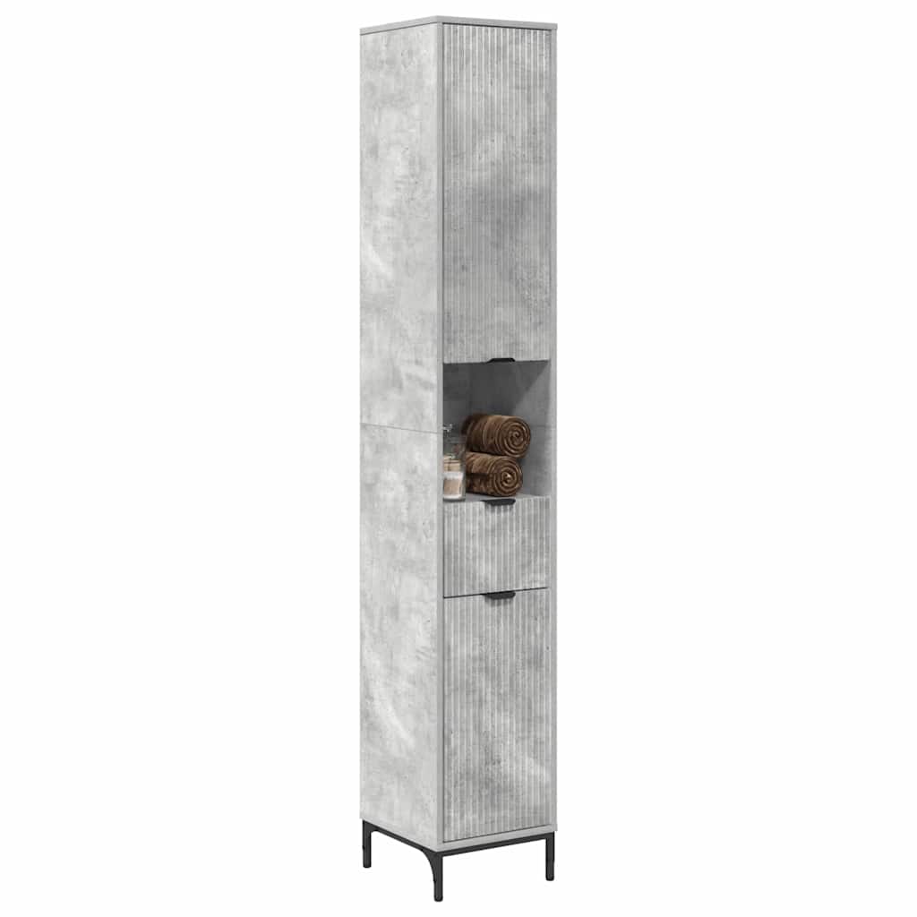 Bathroom Cabinet with Drawer Concrete Grey 31.5 x 33 x 190 cm