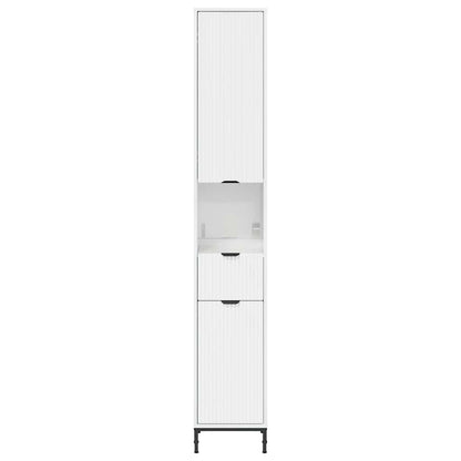 Bathroom Cabinet with Door High Gloss White 31.5 x 33 x 190 cm