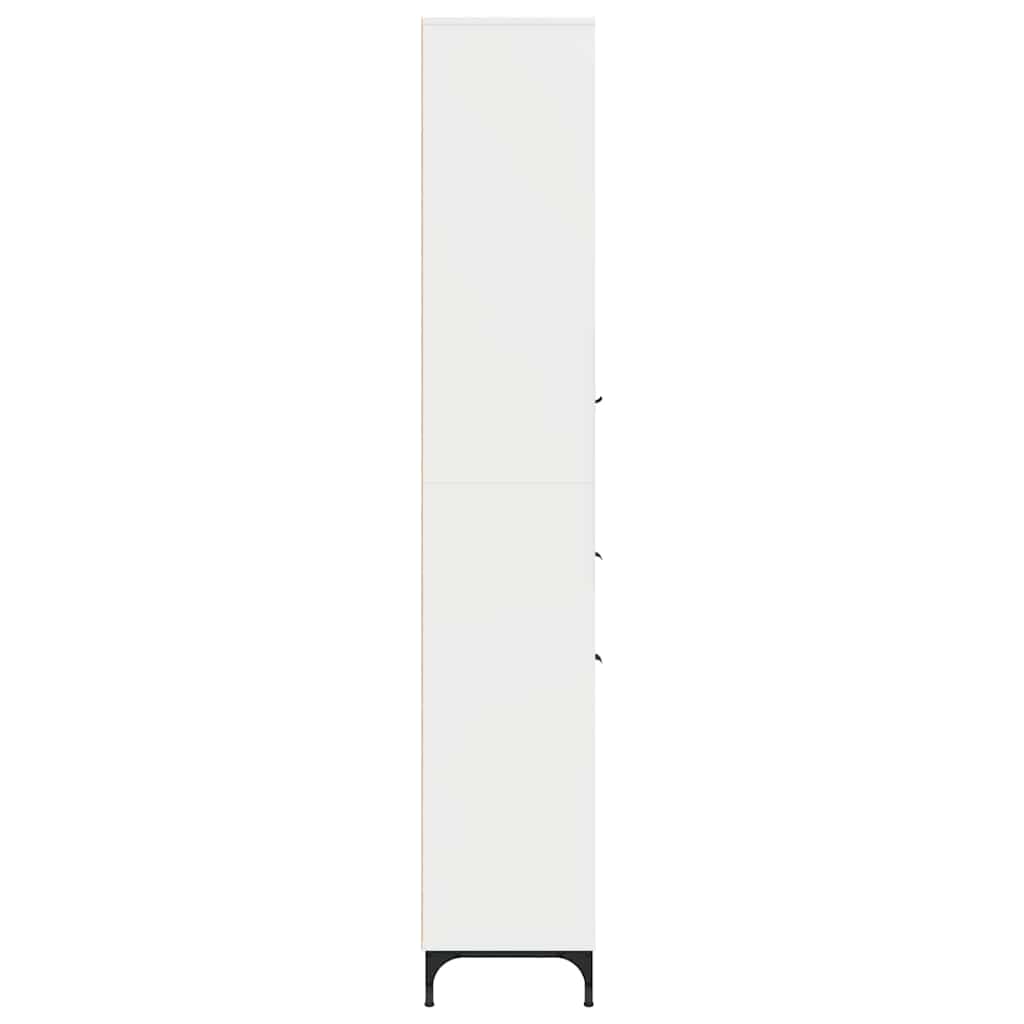 Bathroom Cabinet with Door High Gloss White 31.5 x 33 x 190 cm