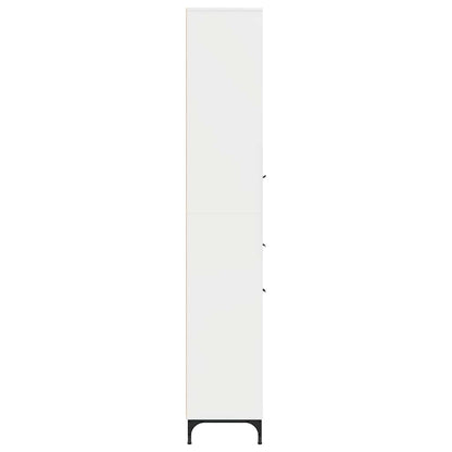 Bathroom Cabinet with Door High Gloss White 31.5 x 33 x 190 cm