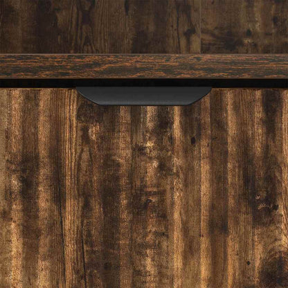 Bathroom Cabinet with Drawer Smoked Oak 31.5 x 33 x 190 cm