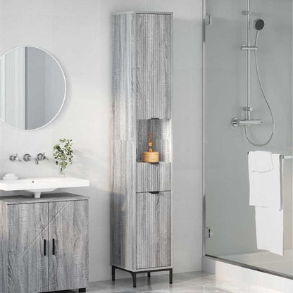 Bathroom Cabinet with Drawer Grey Sonoma 31.5 x 33 x 190 cm