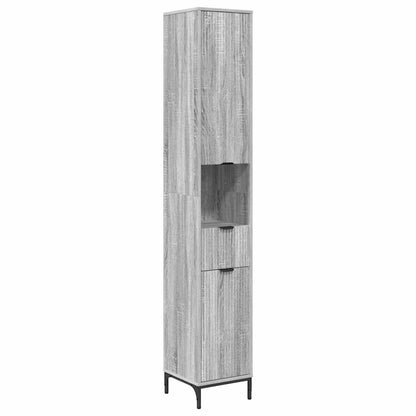 Bathroom Cabinet with Drawer Grey Sonoma 31.5 x 33 x 190 cm