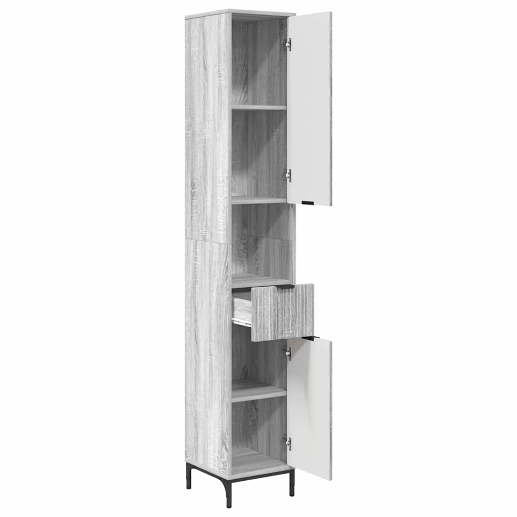 Bathroom Cabinet with Drawer Grey Sonoma 31.5 x 33 x 190 cm