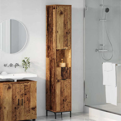 Bathroom Cabinet with Drawer Old Wood 31.5 x 33 x 190 cm