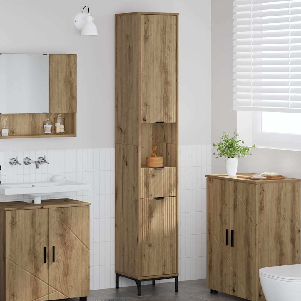 Bathroom Cabinet with Drawer Artisan Oak 31.5 x 33 x 190 cm