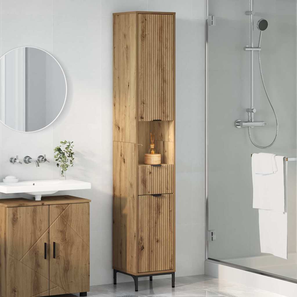 Bathroom Cabinet with Drawer Artisan Oak 31.5 x 33 x 190 cm