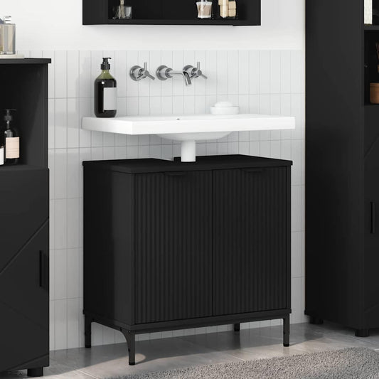 Bathroom Sink Cabinet Black 60.5 x 33.5 x 61 cm Engineered wood