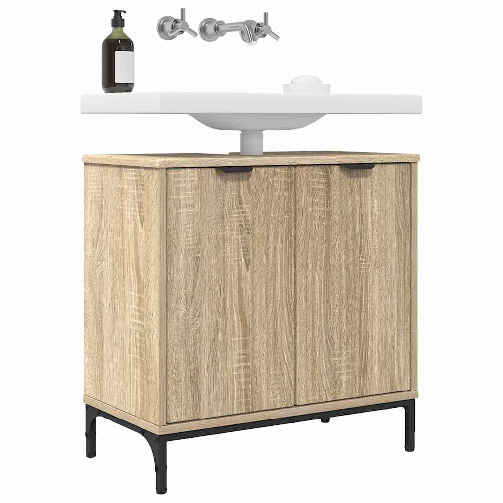Bathroom Sink Cabinet with Door Sonoma oak 60.5 x 33.5 x 61 cm
