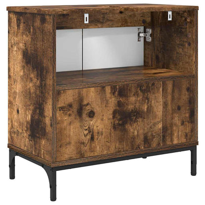 Bathroom Sink Cabinet with Door Smoked Oak 60.5 x 33.5 x 61 cm
