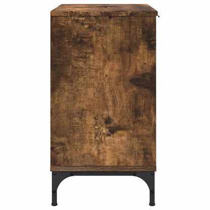 Bathroom Sink Cabinet with Door Smoked Oak 60.5 x 33.5 x 61 cm