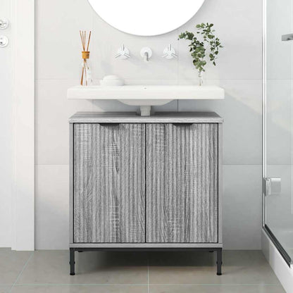 Bathroom Sink Cabinet with Door Grey sonoma 60.5 x 33.5 x 61 cm