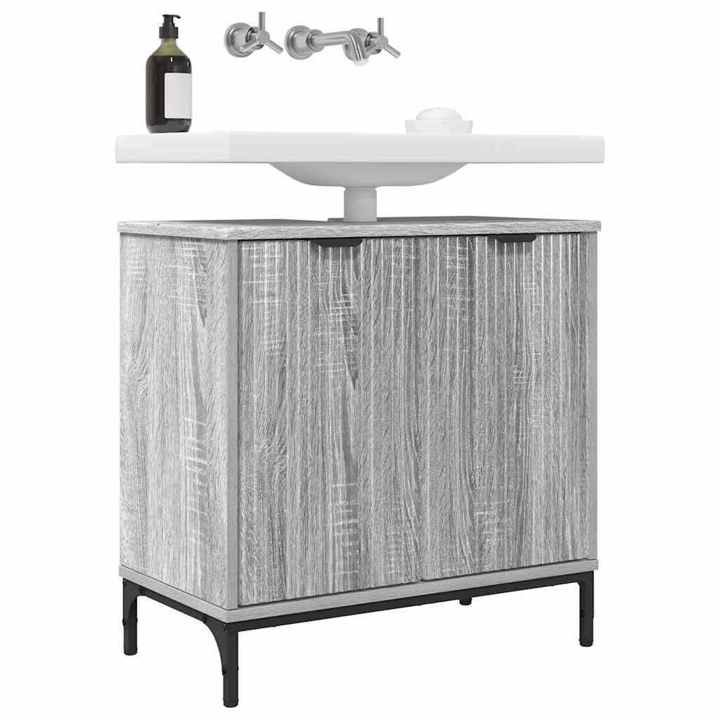 Bathroom Sink Cabinet with Door Grey sonoma 60.5 x 33.5 x 61 cm