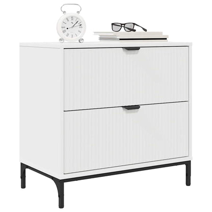Bedside Table White 63.5 x 36 x 61 cm Engineered wood