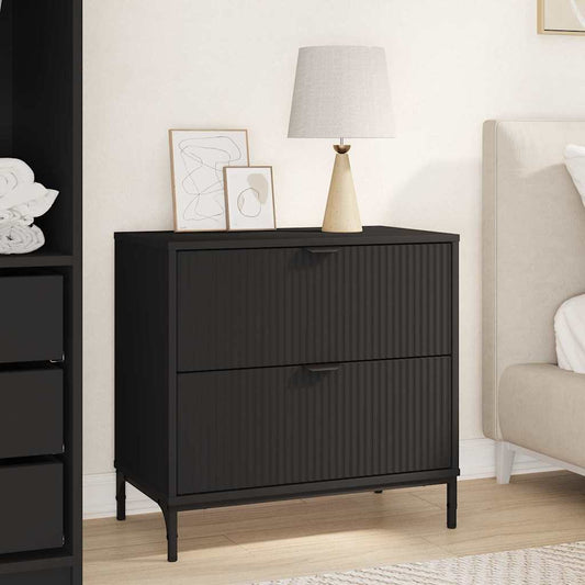 Bedside Table Black 63.5 x 36 x 61 cm Engineered wood
