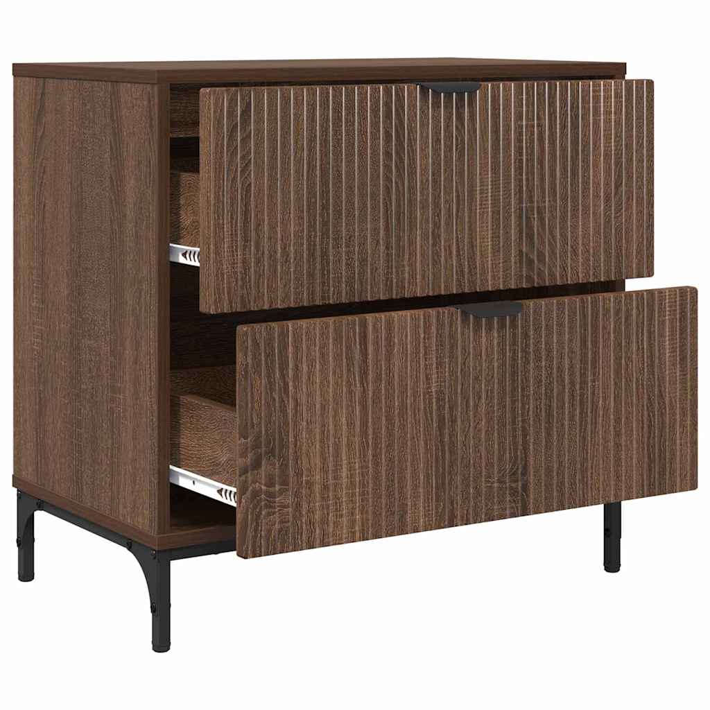 Bedside Table Brown oak 63.5 x 36 x 61 cm Engineered wood