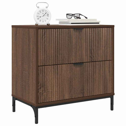 Bedside Table Brown oak 63.5 x 36 x 61 cm Engineered wood